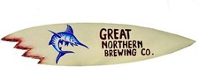 Surfboard Great Northern Brewing pubblicità birra decorazione tavola da surf birrificio cartello