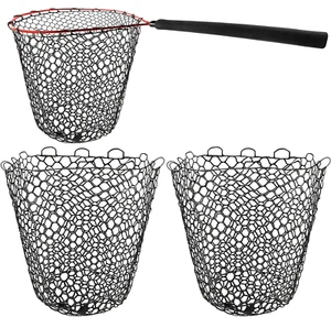 2 Pcs Replacement Rubber Fishing Net Diameter Fishing Landing Net Black Fish Net - Picture 1 of 12