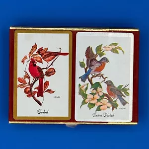 Congress Playing Cards Bird Cardinal Blue Birds Red Gold Case WD Gaither - Picture 1 of 24
