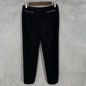 Pantalones Cynthia Steffe para mujer 0 negros cónicos imitación cuero carrera minimalista - Imagen 1 de 7