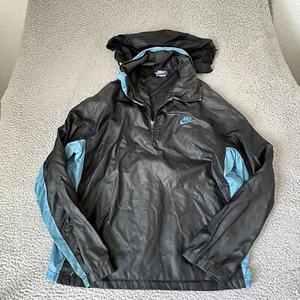 Vintage NIKE Jacket Mens Extra Large XL Black Blue Tag Windbreaker Swoosh 80s - Picture 1 of 12