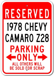 Personalized 1978 78 CHEVY CAMARO Z28 Parking Sign Custom Chevrolet Wall Plaque - Picture 1 of 1