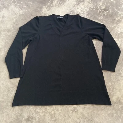 DKNY Sweater Womens Size XL Black Long Sleeve V Neck Basic Minimalist Casual - Image 1 of 4