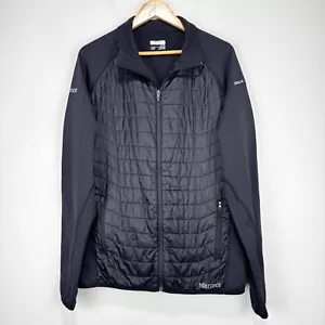 Marmot Puffer Performance Jacket Men XL Black Full Zip Pockets Stella Artois - Picture 1 of 9
