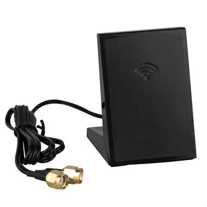 PC 6dBi WiFi Wireless Antenna Rotatable Panel RP-SMA Male Cable Magnetic Stand - Picture 1 of 10