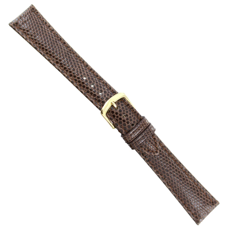 22mm Hadley-Roma MS715 Men's Brown Genuine Java Lizard Watch Band Strap