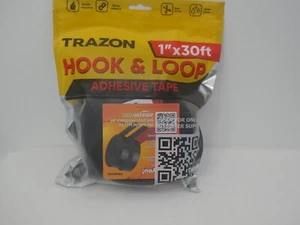 Hook and Loop Tape Roll with Heavy Duty Adhesive Industrial Strength 1 in x30 ft - Picture 1 of 6