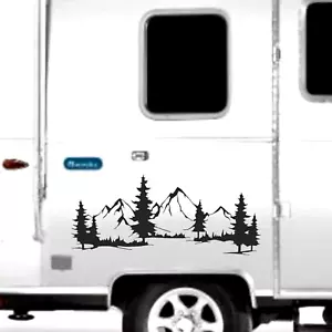 Mountain Tree Landscape Decal for Car Truck SUV Bumper Wall Decor Large - Foto 1 di 8