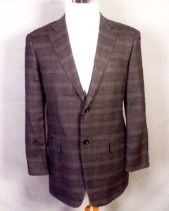 EUC John W. Nordstrom Gray Plaid Wool & Silk Blazer Sportcoat 42 R