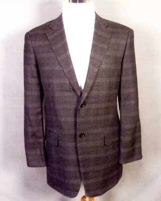 EUC John W. Nordstrom Gray Plaid Wool & Silk Blazer Sportcoat 42 R - Image 1 of 4
