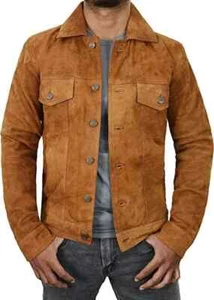 Western Trucker Leder Wildleder Jacke Herren Cowboy Motorrad Biker Jacke - Bild 1 von 5