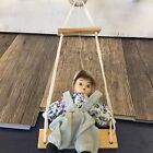 Vintage Porcelain Face Doll On A Swing Doll Collectible