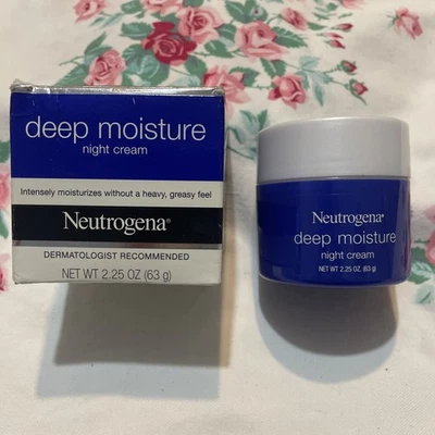 Crema de noche Neutrogena Deep Moisture 2,25 oz sin sensación grasa pesada 2 ~ LEER Foto 1 de 4