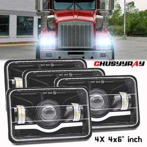 Faros LED Hi&Lo DRL de 4x6" para Kenworth T800 W900 Peterbilt 357 379 378 4 un. - Imagen 1 de 9