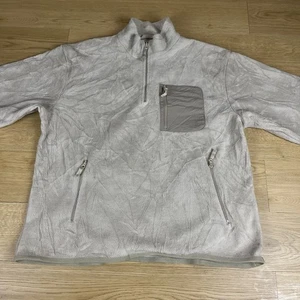 Chaps Quarter Zip Fleece Pullover Men’s XL Beige Zip Pockets Ralph Lauren Y2K - Picture 1 of 12