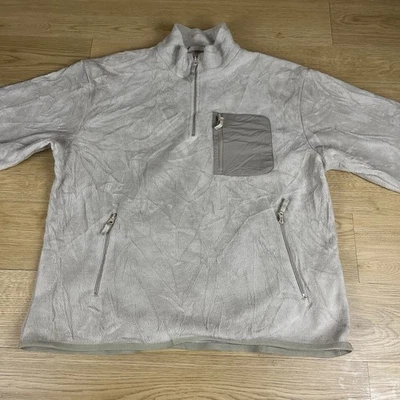 Chaps Quarter Zip Fleece Pullover Men’s XL Beige Zip Pockets Ralph Lauren Y2K - Image 1 of 4