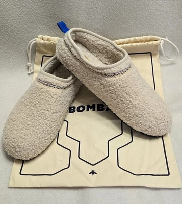 Bombas Sunday Slippers Mens Size 13 House Shoes Cream Sherpa Slip On Mules - Image 1 of 4