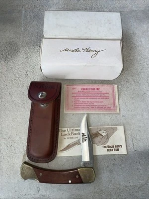 Funda de cinturón de cuero y MAC AW51100 Schrade USA LB7 tío Henry Bear Paw MAC AW51100 Foto 1 de 4