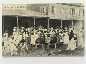 Port-au-Prince Haiti Market Scene Antique Postcard 1913 SS Allemannia - Bild 1 von 2