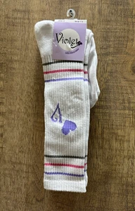 Violeta Legwear Niña Talla 10 Blanco Tubo Rayas Calcetines Nuevo Set 0f 6 Pares - Imagen 1 de 6