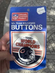 1985 Chicago Bears Super Bowl XX World Champs button 3 1/2" Walter Payton Fridge - Picture 1 of 3