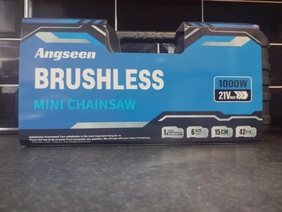 Mini Kettensäge Angseen 6 Zoll 1000W Brushless Motor Auto Öler 2x2000mAh Akku