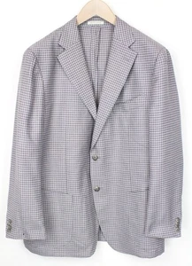 Suitsupply Havana Men Blazer UK46S Purple Patterned Wool Silk Canvas Slim Fit - Picture 1 of 7