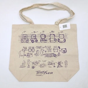 Teddy frisch Canvas Beuteltasche Tasche Skizzenbuch Kunst Grafik Einkaufstasche wiederverwendbar - Bild 1 von 8