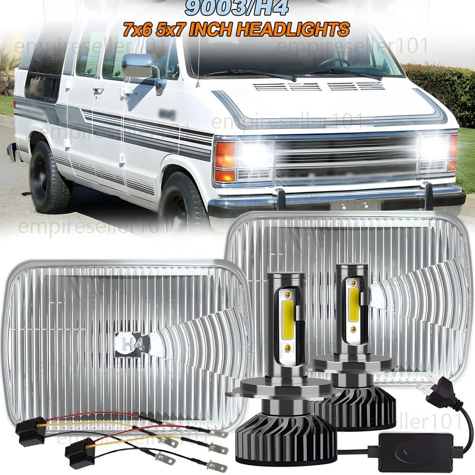 Par de faros LED DOT Hi-Lo de 5x7"" 7x6"" para Dodge B250 B350 1981-1994 Foto 1 de 4