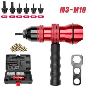 Electric Rivet Nut Gun Adapters, Insert Nut Riveting Tools Box Rivet Nut Nailer - Picture 1 of 6