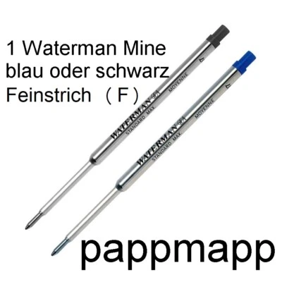 WATERMAN Kugelschreiber-Mine Maxima blau/schwarz  Feinstrich Ersatzmine Kulimine - Bild 1 von 2