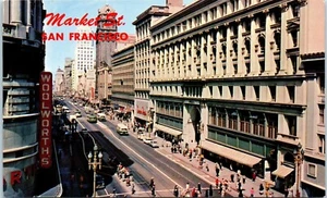 Market Street, Woolworth's Sign, San Francisco, California Postcard - Picture 1 of 2