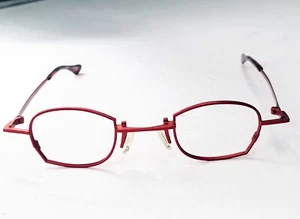 Theo Belgium Cherry Red Titanium Eyeglass Frame Only.       513 - Picture 1 of 11