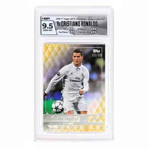 HGA 9.5 Gem Mint 2016 Topps UCL Showcase #157 Cristiano Ronaldo Gold /99 (Pop 1) - Picture 1 of 2
