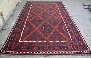 8'3 x 13'9 Handmade vintage afghan tribal best maimana wool large area kilim rug - Picture 1 of 10