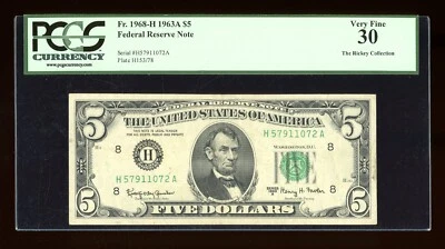 DBR 1963-A $5 FRN St. Louis Fr. 1968-H PCGS 30 Serial H57911072A - Image 1 of 2