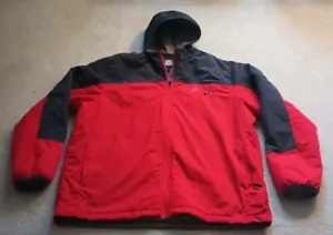 Giacca a vento nike vintage grigia etichetta uomo 2XL con cappuccio rosso - Foto 1 di 7