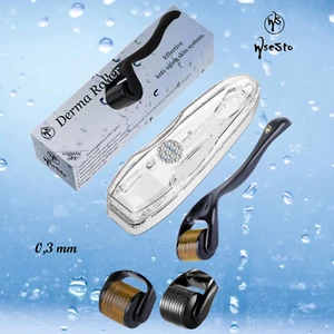 ✓ WseSto Derma Roller 540 Titan Mikronadel Nadellänge 0,3 mm Anti Aging Massage - Bild 1 von 15