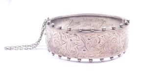 Brazalete antiguo 1955 José Smith plata esterlina sello Chester - Imagen 1 de 14
