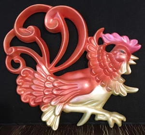 Vintage 1964 Ceramic Rooster Wall Hanging 10" ~ Farm / Mid Century - Picture 1 of 7