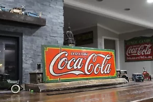 SCARCE 1932 DRINK COCA COLA PORCELAIN METAL DEALER SIGN GENERAL STORE SODA COKE - Picture 1 of 17