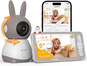 ieGeek 5" Babyphone, WLAN Video Baby Kamera, Schlaflieder, 2 Wege Audio, App Steuerung - Bild 1 von 9