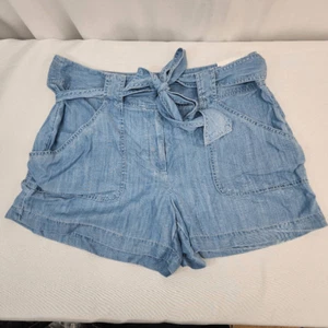 Loft Outlet Size 16 NWT Tie Front Shorts Denim Loose Fit Comfort Plus Size Women - Picture 1 of 7