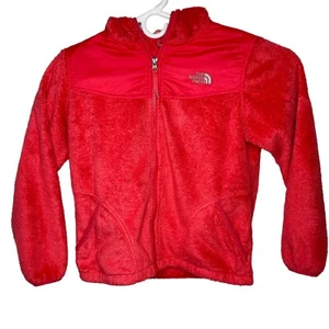 The North Face Fuzzy Fleece Jacket Girls Large 14 16 Full Zip Orang - Picture 1 of 12