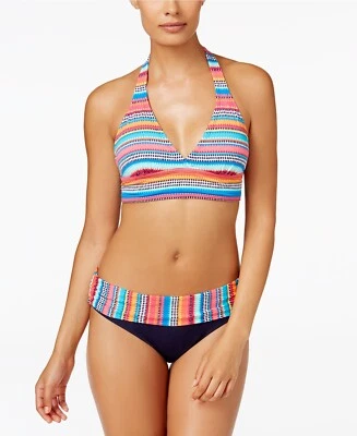 Anne Cole Talla M Sujetador Halter con Bandas y Bandas Hipster Bikini Calzoncillo Traje de Baño Nuevo con Etiquetas Foto 1 de 4