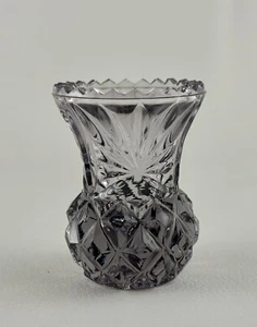 Hofbauer Collection Lead Crystal Vase or Toothpick Holder Gray to Clear - Picture 1 of 8