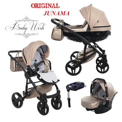 JUNAMA SAPHIRE V2 BABY PRAM  2in1 3in1 ISOFIX CARRYCOT + PUSHCHAIR + CAR SEAT - Image 1 of 4