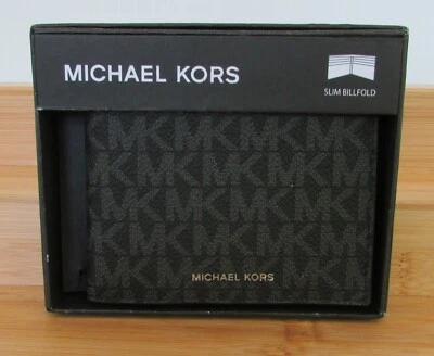 Michael Kors Jet Set Slim Billfold Wallet Gift Box Black Brown Camouflage NWT - Image 1 of 4