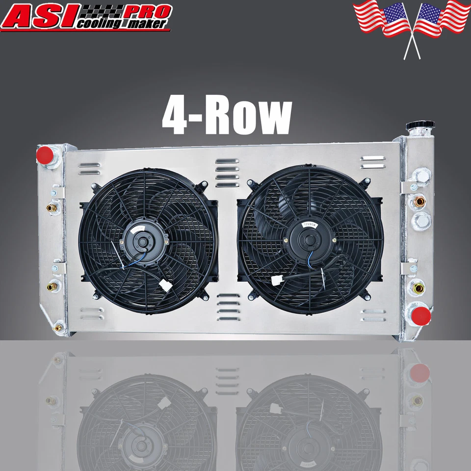Ventilador de cubierta de radiador de 4 filas apto para Chevy C10 K10 R1500 198219-93 GMC C1500/C2500 6,2 L Foto 1 de 4