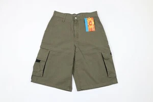 NOS Vtg 90s Levis SilverTab Boys Medium 12 Loose Fit Cargo Shorts Olive Green - Picture 1 of 10